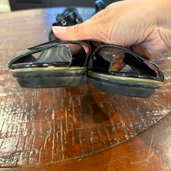 3572 Camper Bianca Black Heeled Sandals Cris Cross Detail Sz 10 - Picture 4 of 7